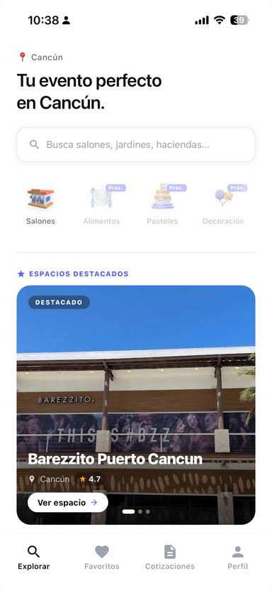 Explorador de salones en Tukiin